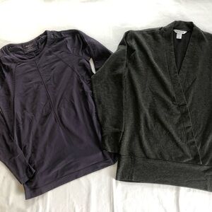 ATHLETA XS wrap pullover sweatshirt and Size S Athleta vented long sleeve shirt